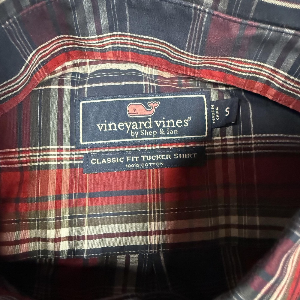 Vineyard Vines Shirt Mens‎ Small Plaid Classic Fit Tucker Whale Preppy Casual - Picture 4 of 9